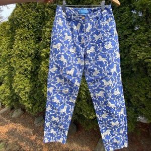 Blue and white print J McLaughlin pants 🌴